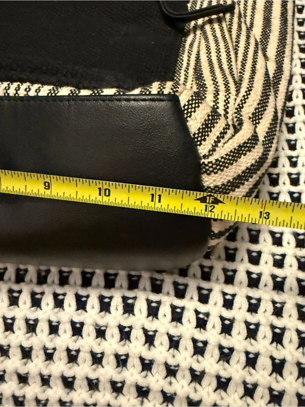 Universal Thread Canvas Stripe Tote Backpack - Black & Cream